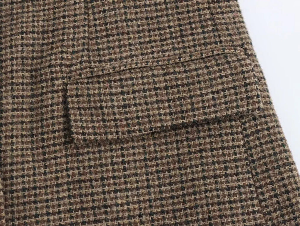 Plaid Wool Blend Suit