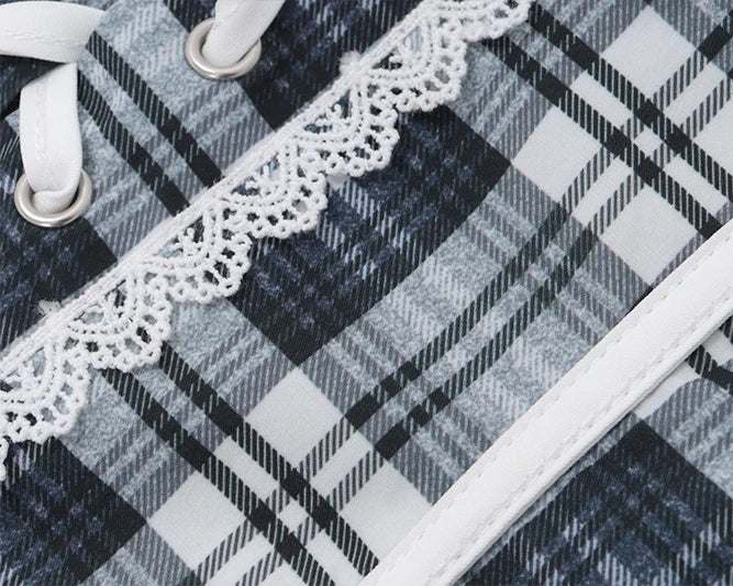 Plaid Corset Crop Top