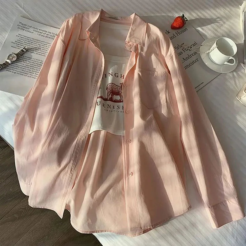 Solid Color Long Sleeve Shirt