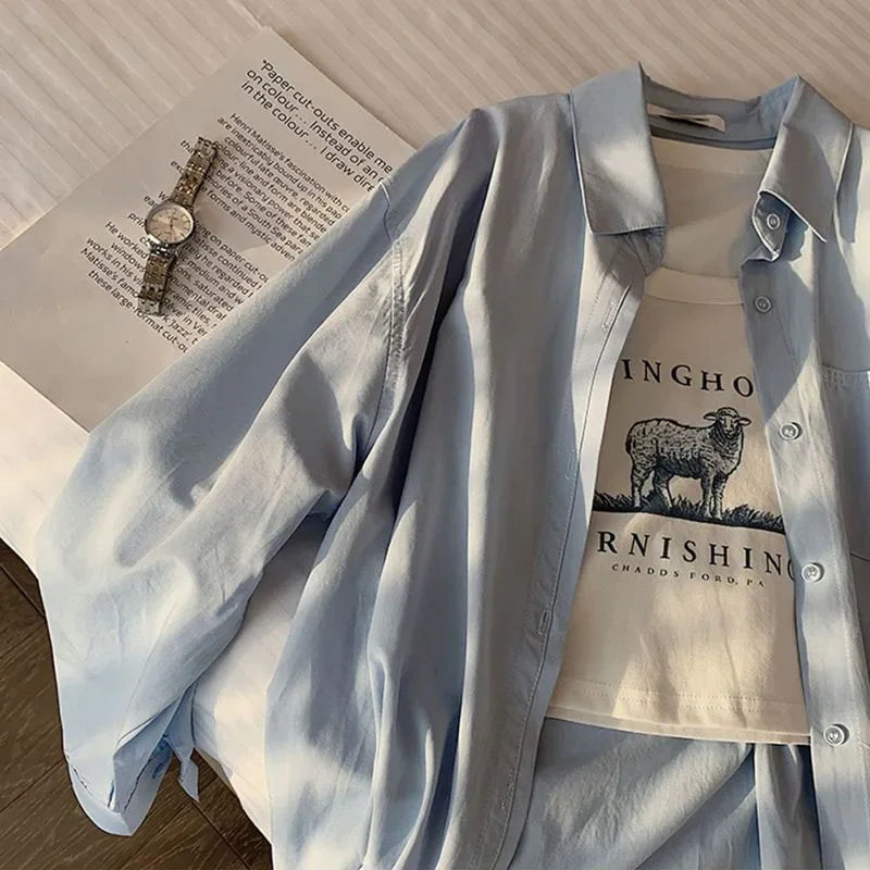 Solid Color Long Sleeve Shirt